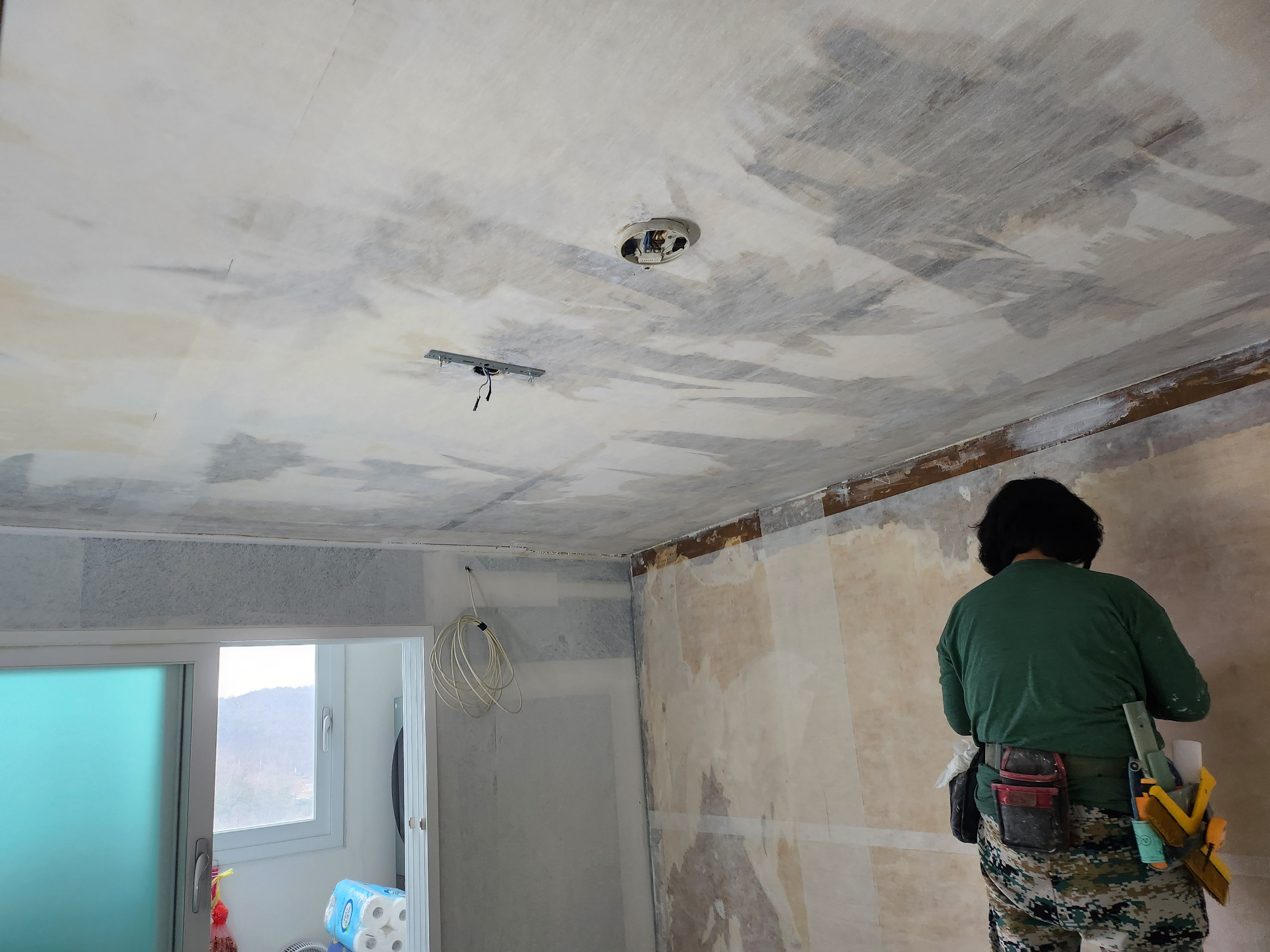 초배후 도배시공